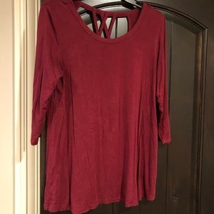 Buckle BKE Red 3 quarter length sleeve